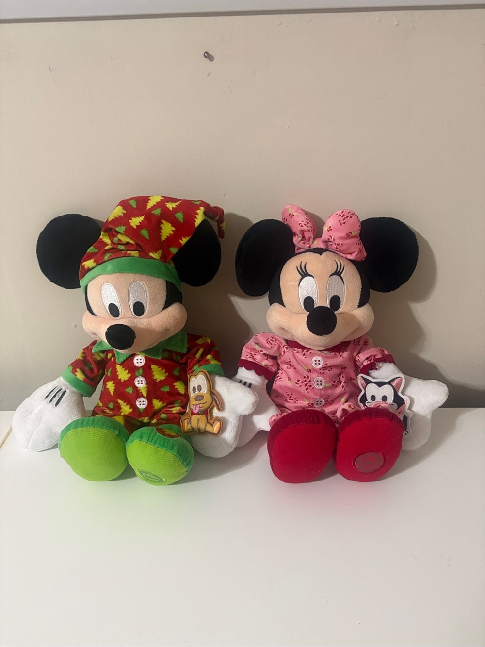 Disney Mickey & Minnie Plush Holiday Dolls - Red, Pink, Green
